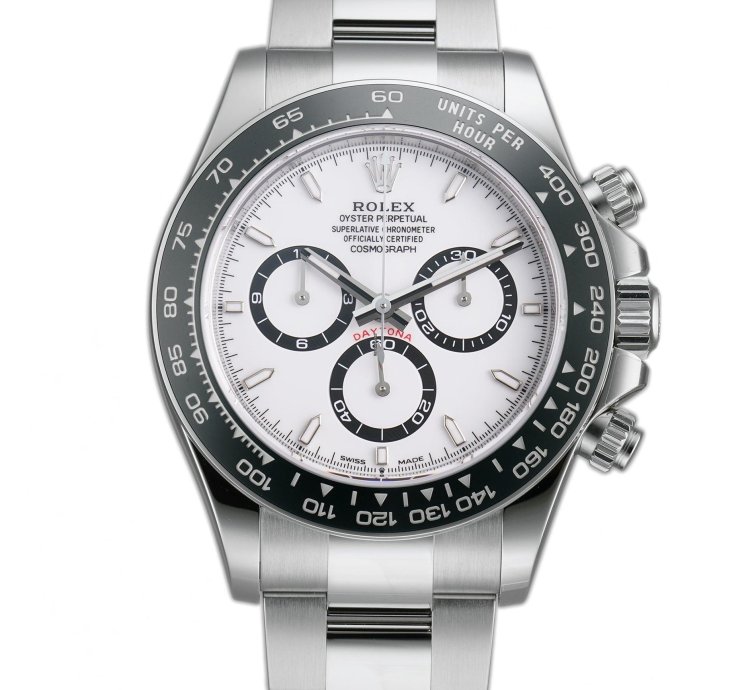 Rolex Daytona 40mm Steel Ceramic Bezel White Panda Dial Caliber 4131