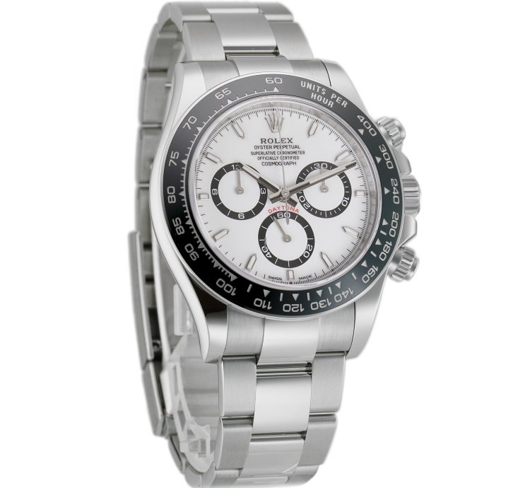 Rolex Daytona 40mm Steel Ceramic Bezel White Panda Dial Caliber 4131