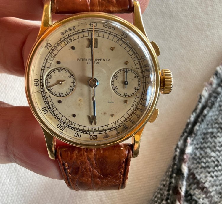 Patek Philippe Chronograph Ref 130 Raro Por Tener Agujas Negras Habitualmente De Oro
