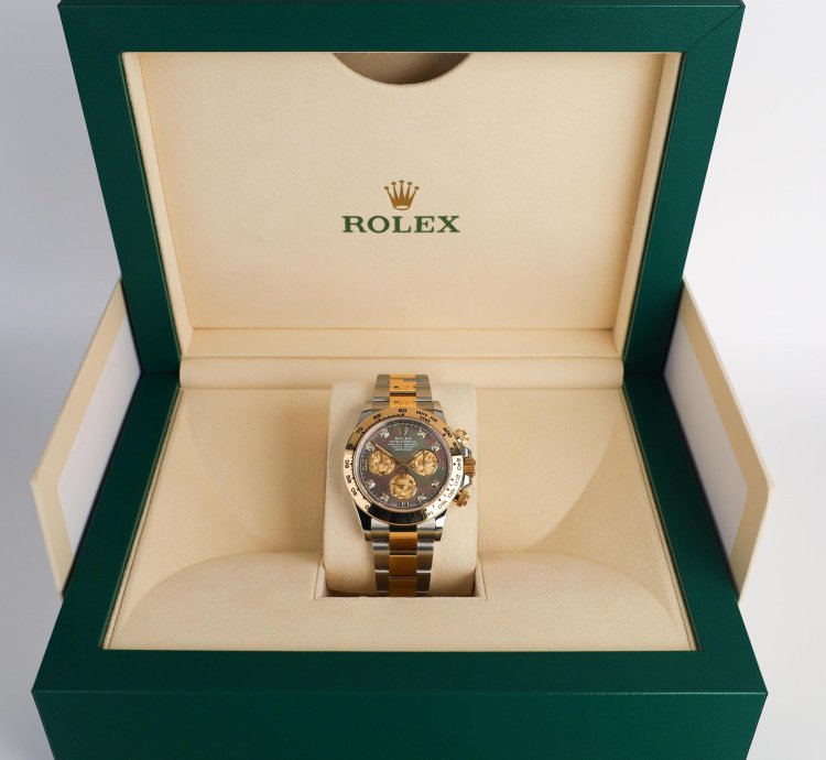 Rolex Daytona 40mm Steel Yellow Gold Tahitian Mother Of Pearl Diamond Dial 116503
