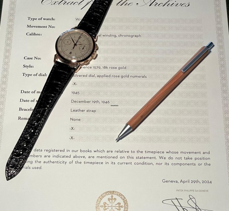 Patek Philippe Chronograph Ref 1579 Pink Gold Casa Weil Original 1945 Chronograph - Cal 13 Ch