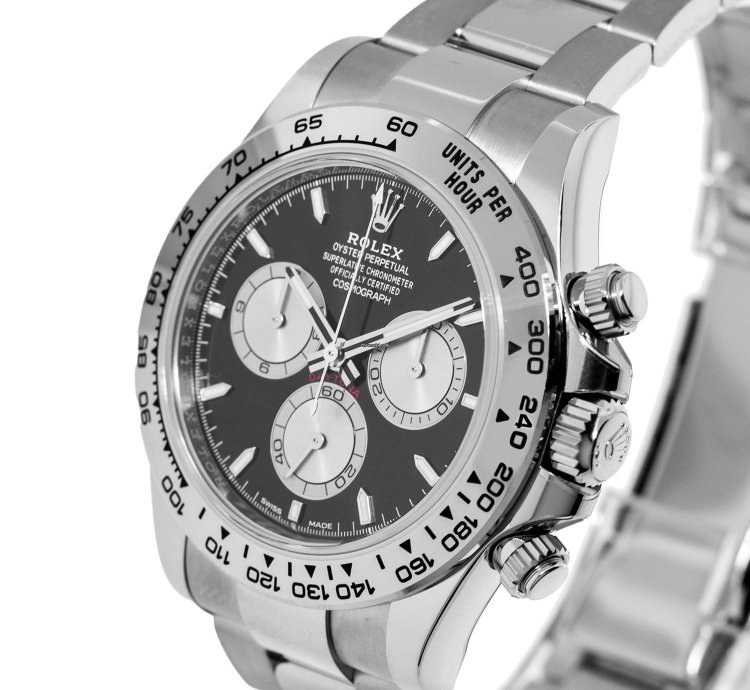 Rolex Daytona 40mm White Gold Black Index Dial White Gold Bezel 126509
