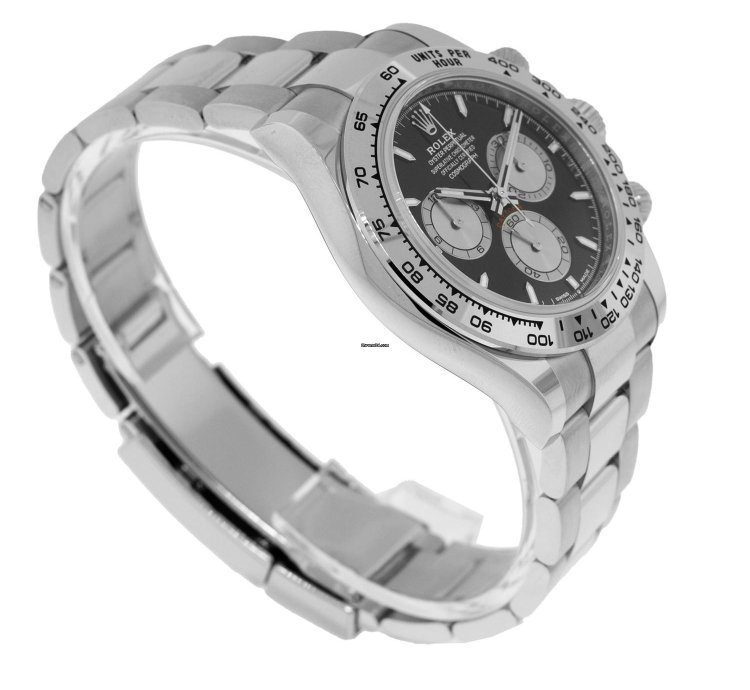 Rolex Daytona 40mm White Gold Black Index Dial White Gold Bezel 126509