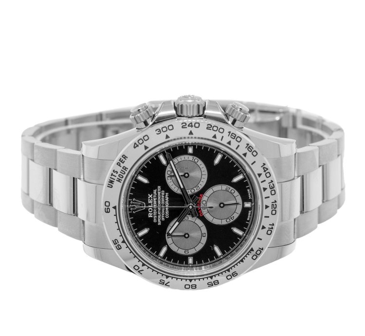 Rolex Daytona 40mm White Gold Black Index Dial White Gold Bezel 126509