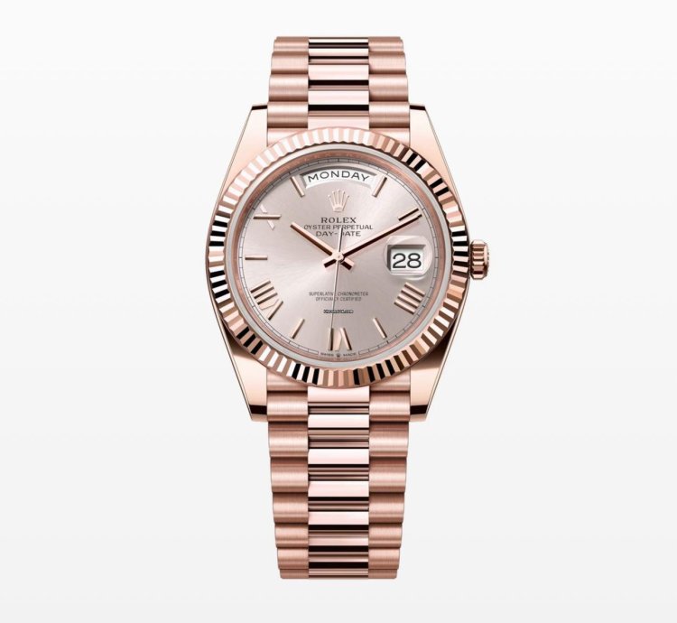 Rolex Day-date 40 2024 Rose Gold Day-date 40 Sundust Roman Dial 228235 Unworn Box And Papers