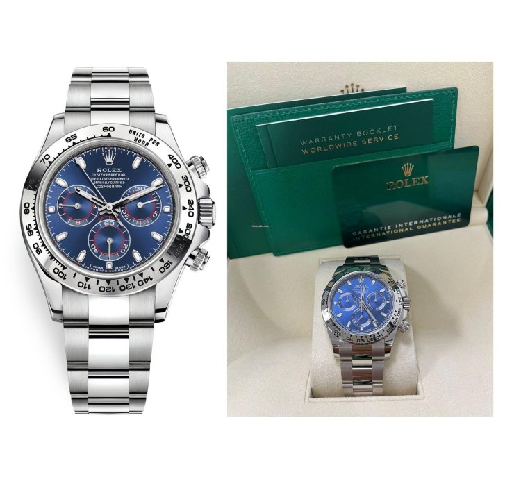 Rolex Daytona 40mm White Gold Cosmograph Blue Index Dial 116509