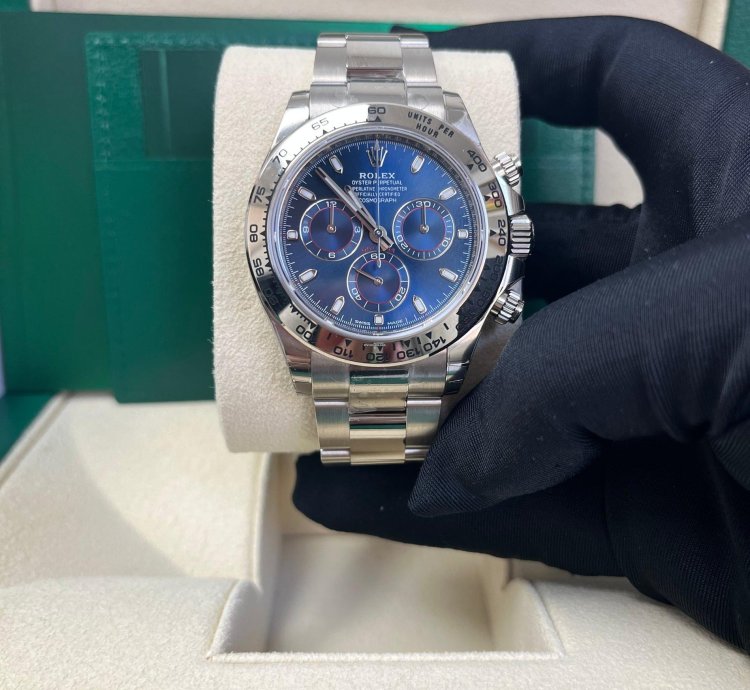 Rolex Daytona 40mm White Gold Cosmograph Blue Index Dial 116509