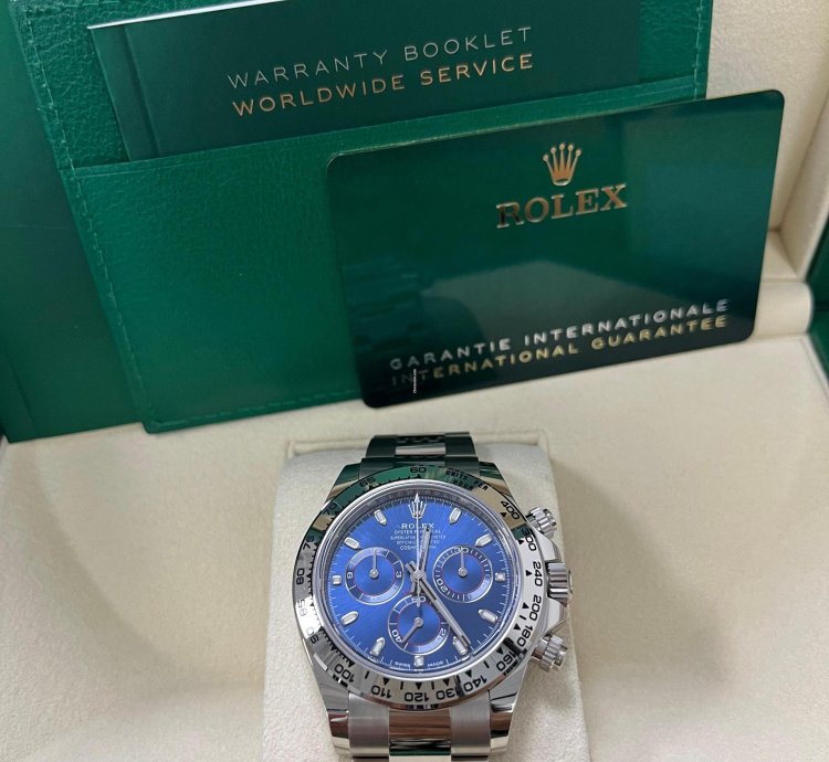 Rolex Daytona 40mm White Gold Cosmograph Blue Index Dial 116509