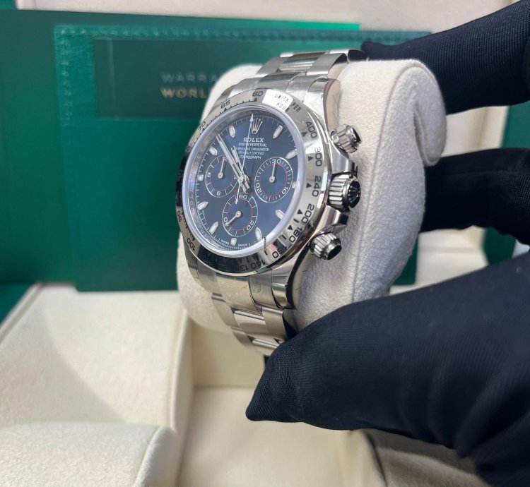 Rolex Daytona 40mm White Gold Cosmograph Blue Index Dial 116509