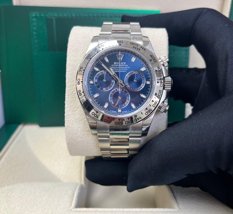 Rolex Daytona 40mm White Gold Cosmograph Blue Index Dial 116509