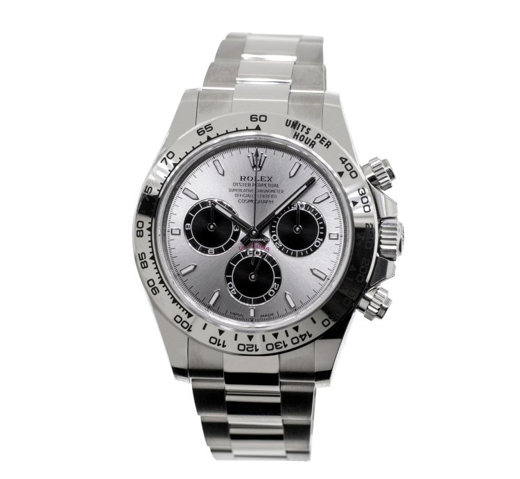 Rolex Daytona 40mm White Gold Silver Index Dial White Gold Bezel 126509
