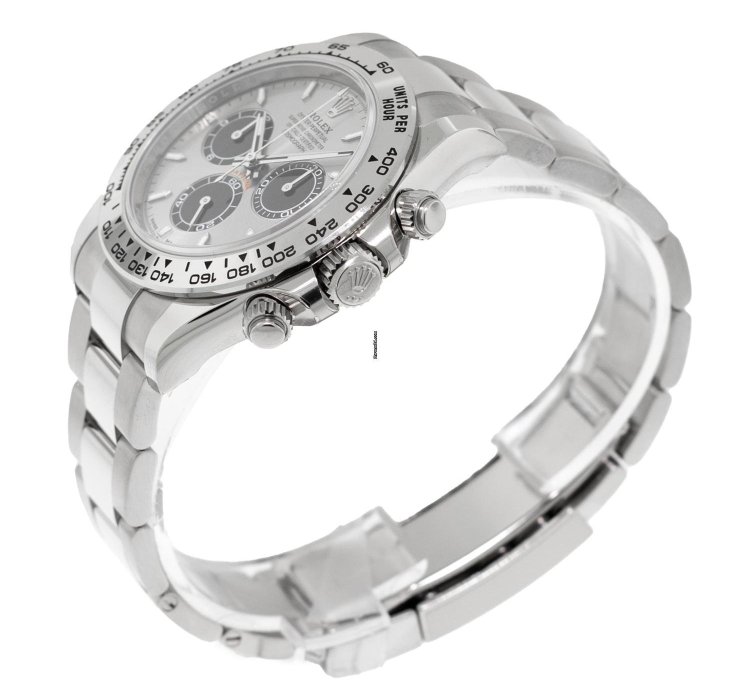 Rolex Daytona 40mm White Gold Silver Index Dial White Gold Bezel 126509