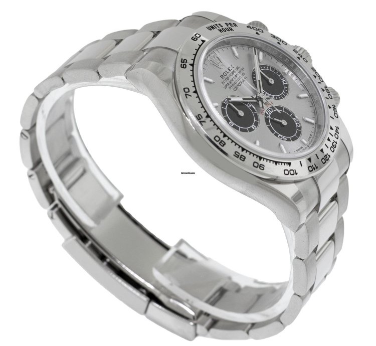 Rolex Daytona 40mm White Gold Silver Index Dial White Gold Bezel 126509