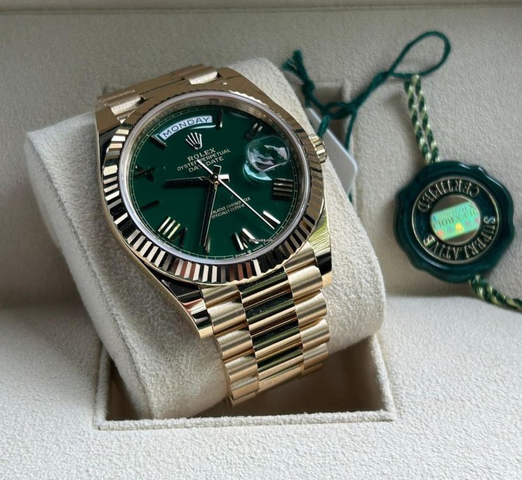 Rolex Day-date 40 2024 Yellow Gold Day-date 40 228238 Green Dial Unworn Box And Papers
