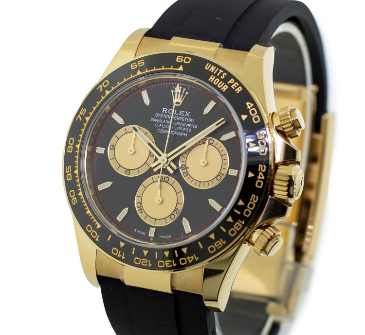 Rolex Daytona 40mm Yellow Gold Black Dial Black Bezel Paul Newman 126518