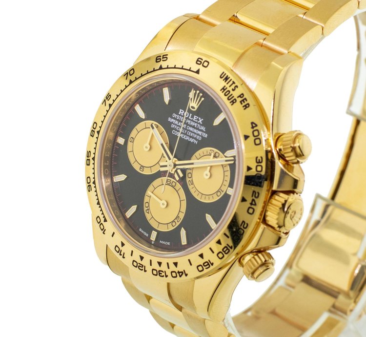 Rolex Daytona 40mm Yellow Gold Black Index Paul Newman Dial Gold Bezel 126508