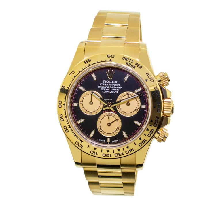 Rolex Daytona 40mm Yellow Gold Black Index Paul Newman Dial Gold Bezel 126508