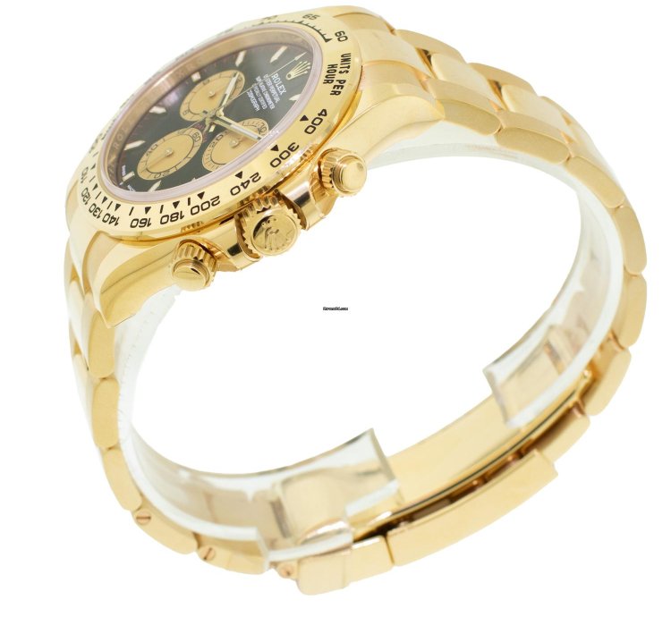 Rolex Daytona 40mm Yellow Gold Black Index Paul Newman Dial Gold Bezel 126508