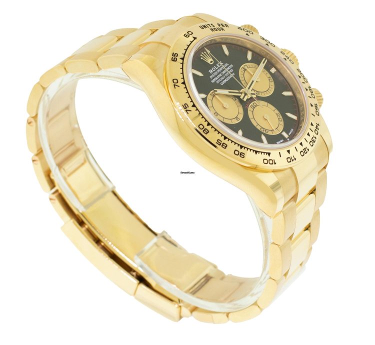 Rolex Daytona 40mm Yellow Gold Black Index Paul Newman Dial Gold Bezel 126508