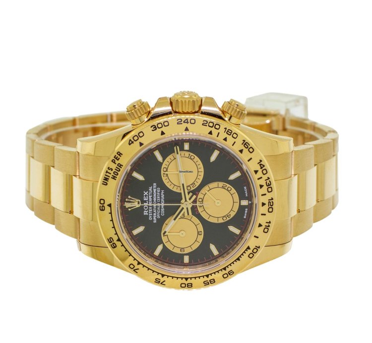 Rolex Daytona 40mm Yellow Gold Black Index Paul Newman Dial Gold Bezel 126508