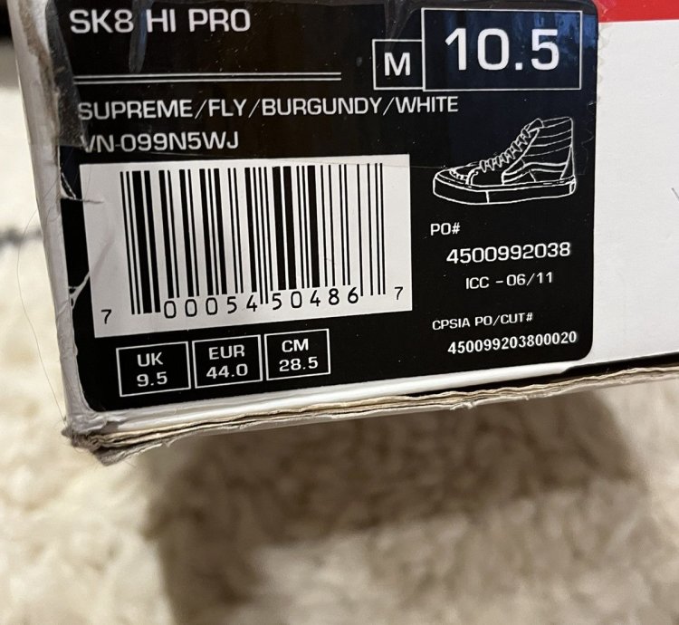 Supreme Vans Flies 2011 Burgundy White New Ds