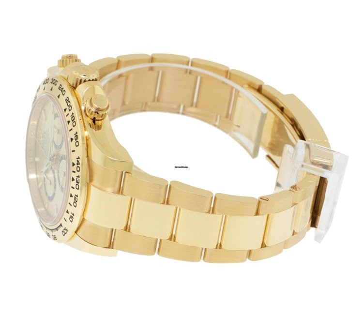 Rolex Daytona 40mm Yellow Gold Champagne Index Dial Gold Bezel 126508