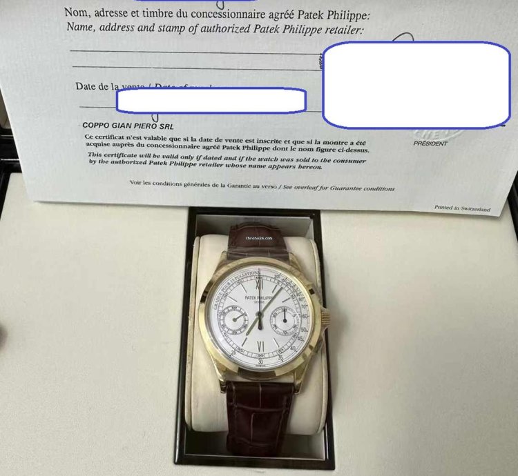 Patek Philippe Chronograph Yellow Gold Manual Mechanical Watch 39mm Chronograph