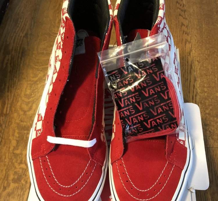 Supreme Vans Red Checkered Sk8-hi Pro Sz 11 5