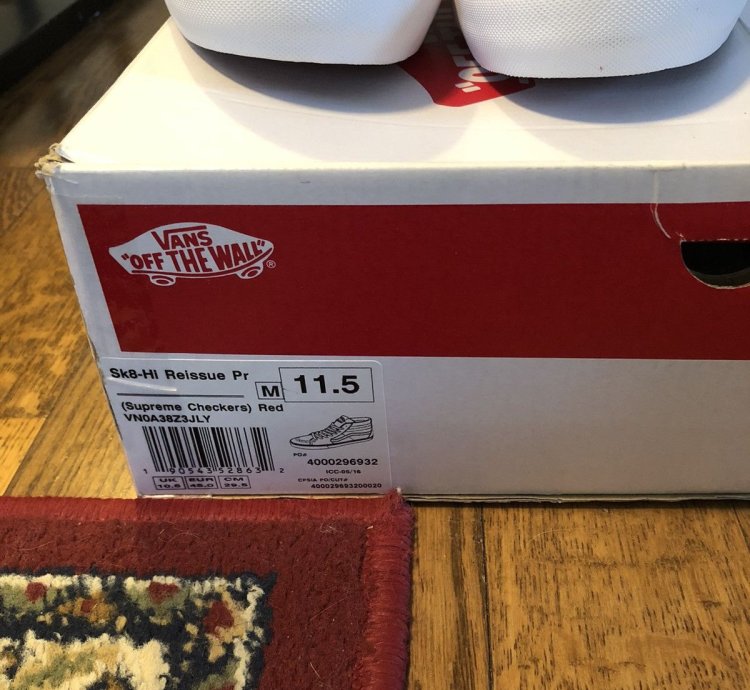 Supreme Vans Red Checkered Sk8-hi Pro Sz 11 5
