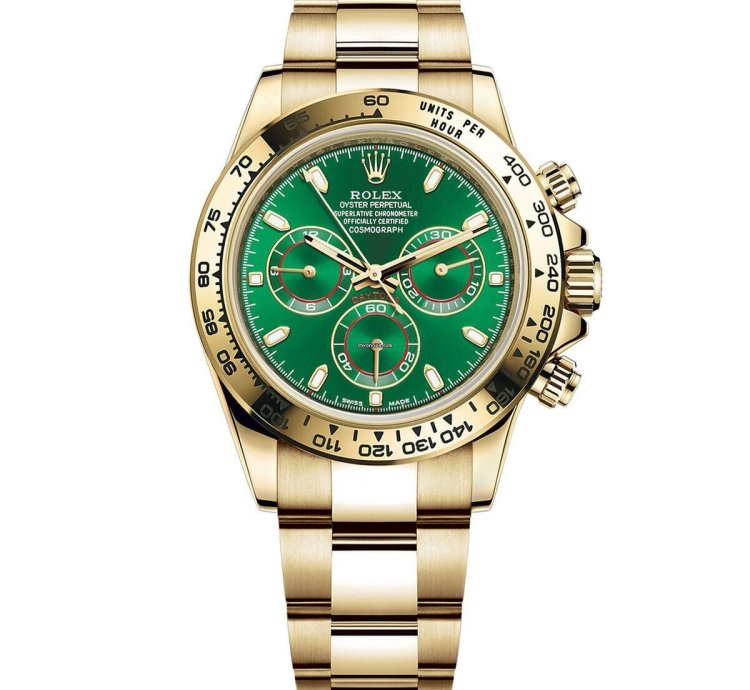 Rolex Daytona 40mm Yellow Gold Green Dial 116508