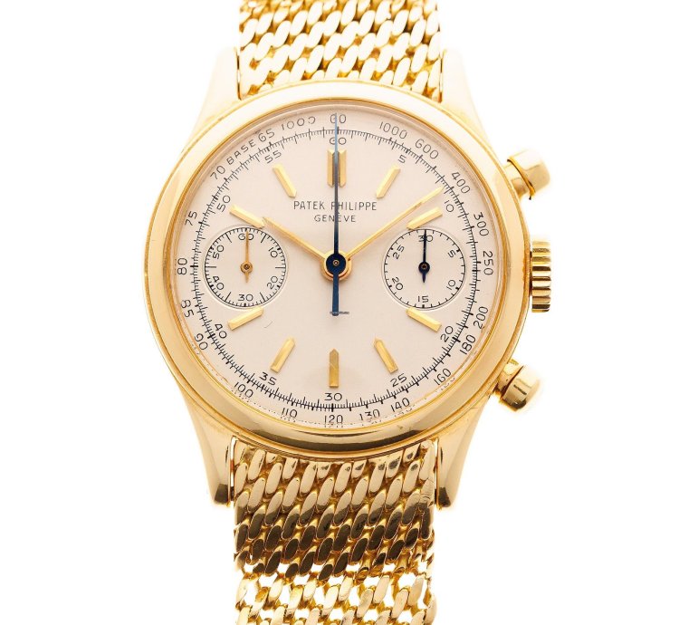 Patek Philippe Chronograph Yellow Gold Tasti Tondi Chronograph Watch Ref 1463 On Gay Freres Bracelet