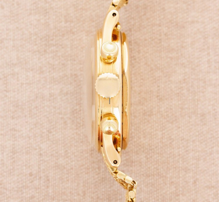 Patek Philippe Chronograph Yellow Gold Tasti Tondi Chronograph Watch Ref 1463 On Gay Freres Bracelet