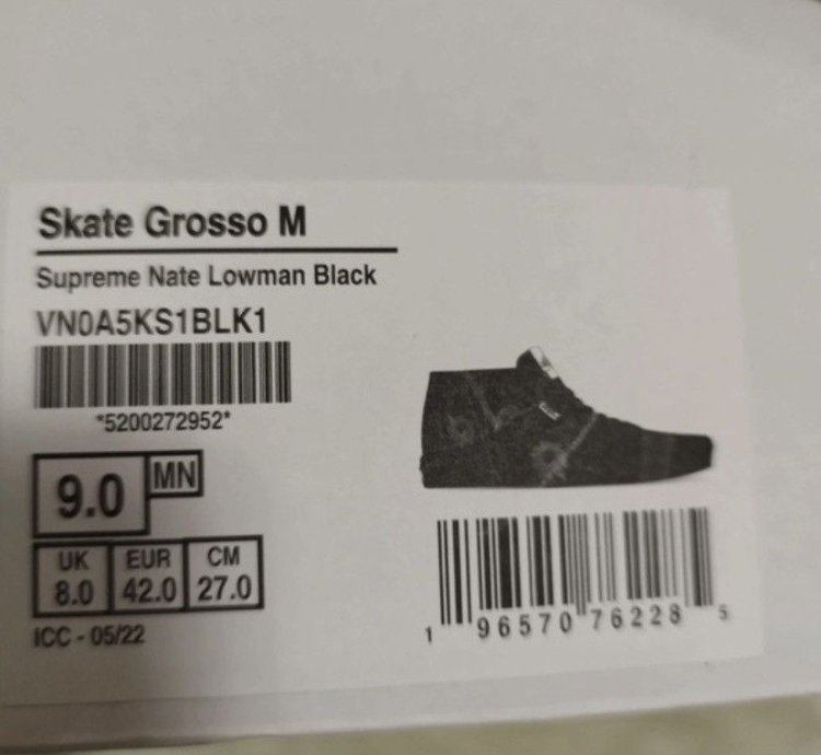 Supreme Vans Skate Grosso Nate Lowman