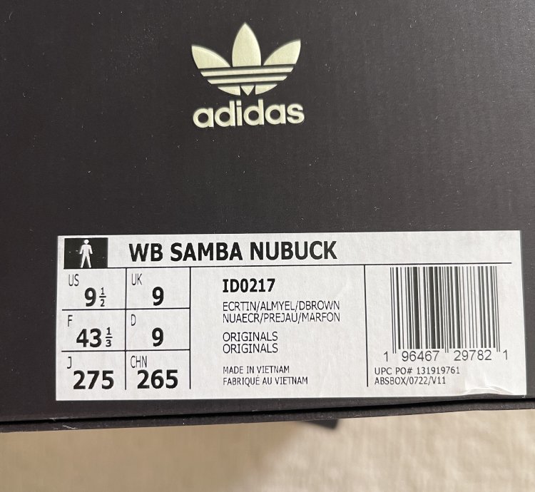 Brand New Wales Bonner Adidas Samba Nubuck
