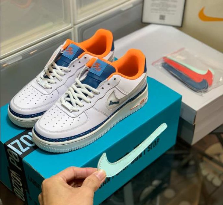 Air Force 1 Low Swoosh Chain White Blue