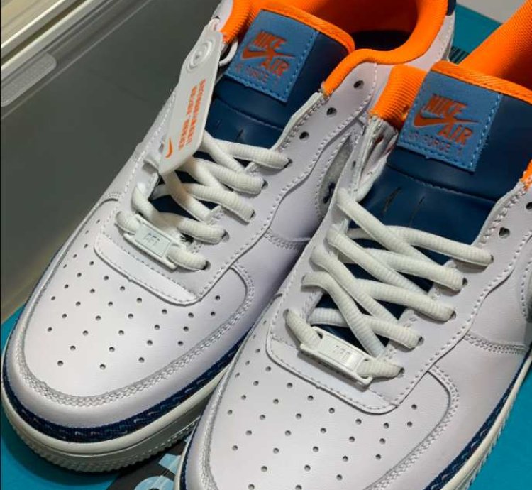 Air Force 1 Low Swoosh Chain White Blue