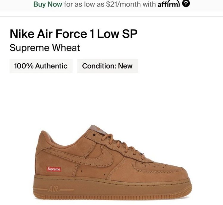 Supreme Wheat Nike Air Force 1 Low