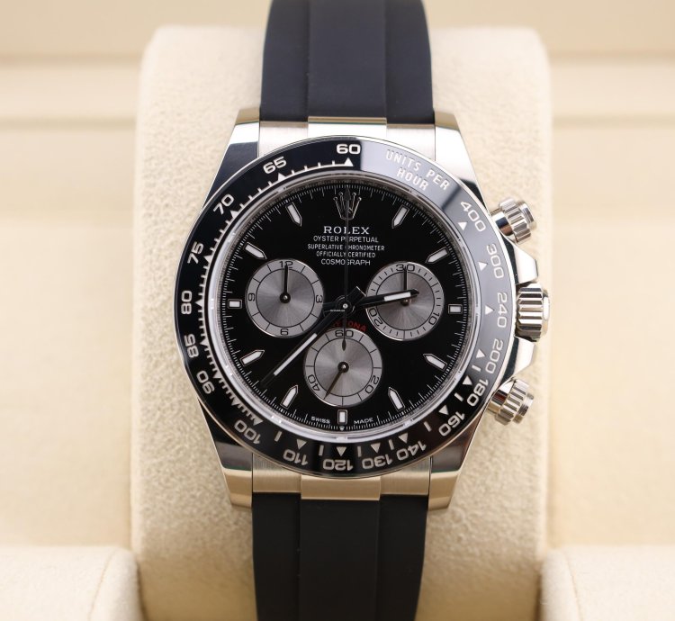 Rolex Daytona Baby Le Mans White Gold Oysterflex Black Dial 126519ln 2024