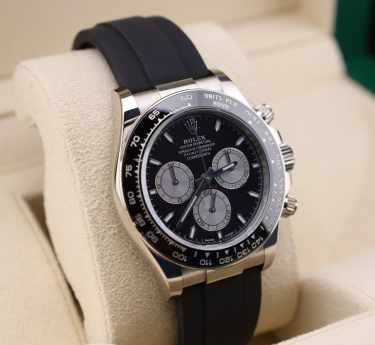 Rolex Daytona Baby Le Mans White Gold Oysterflex Black Dial 126519ln 2024