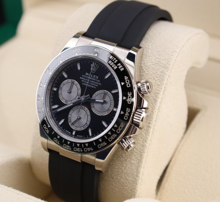 Rolex Daytona Baby Le Mans White Gold Oysterflex Black Dial 126519ln 2024