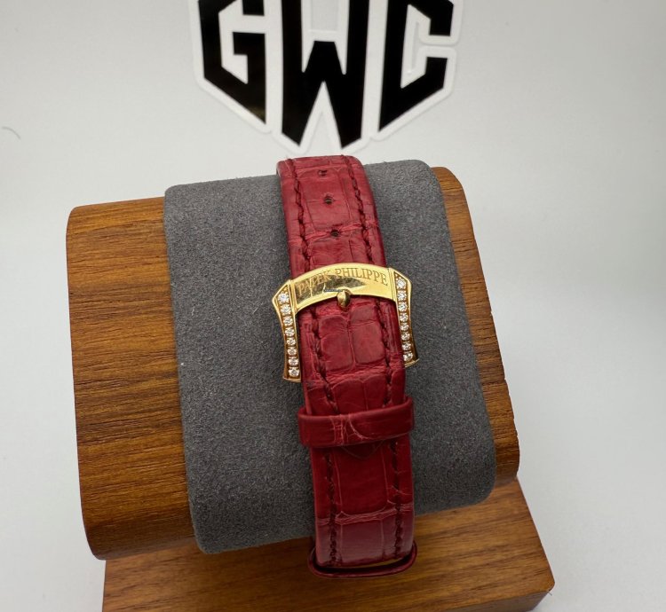 Patek Philippe Complications 4968-400r Rose Gold Pave Diamond Moonphase Ruby 33 3mm Manual