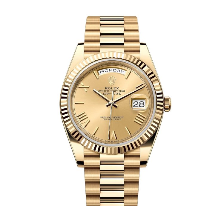 Rolex Day-date 40 2025 Unworn Day-date 40mm Fluted Bezel Roman Numeral Champagne Dial