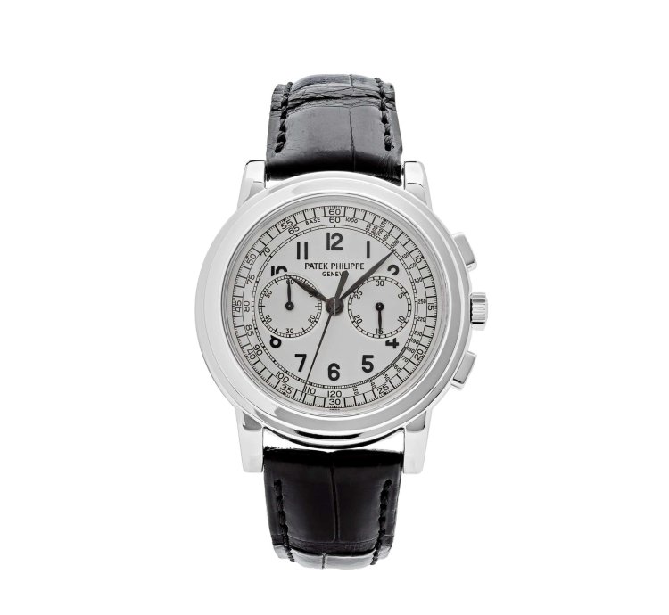Patek Philippe Complications 5070g-001 Annual Calendar Chronograph White Gold Silver Dial 2003