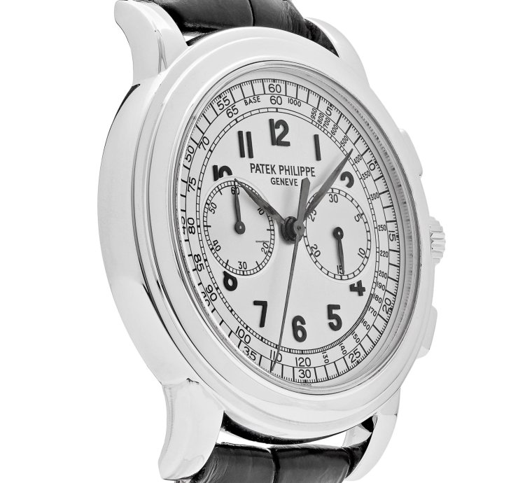 Patek Philippe Complications 5070g-001 Annual Calendar Chronograph White Gold Silver Dial 2005