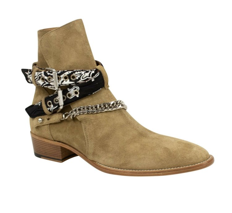 Tan Bandana Buckle Boots Size 12 45
