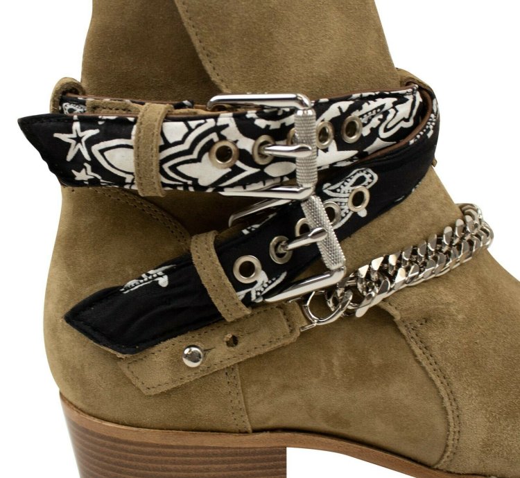 Tan Bandana Buckle Boots Size 12 45