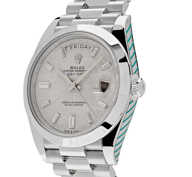 Rolex Day-date 40 228206 Platinum Meteorite Diamond Dial
