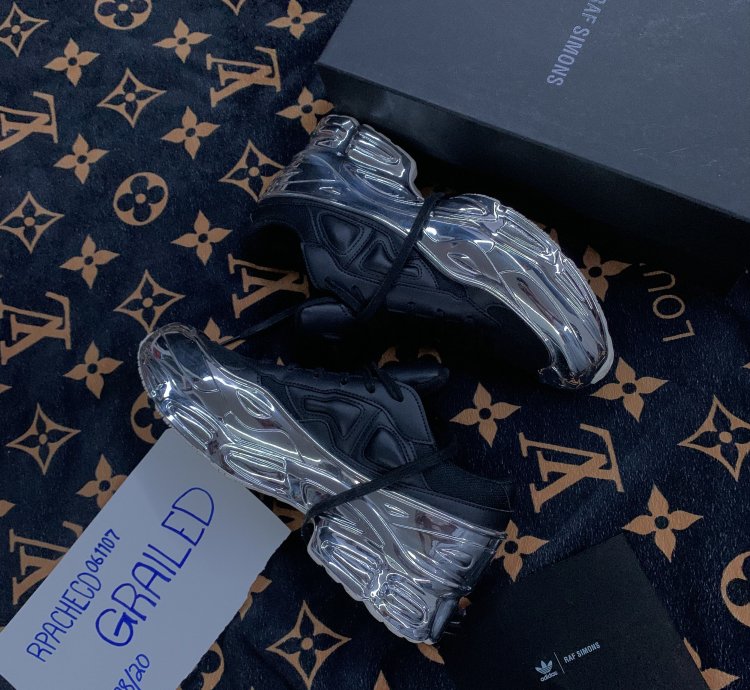 Core Black Silver Metallic Raf Simons Ozweegos