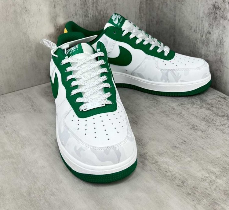 Nike Air Force 1 Low White Dark Green Yellow