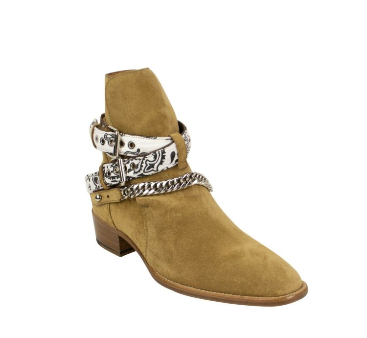 Tan Suede Bandana Buckle Boot Size 43 5